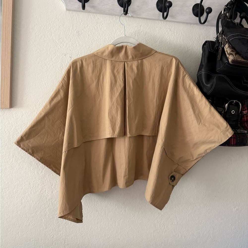 COS Beige Cropped Trench Coat Cape - Picture 5 of 6